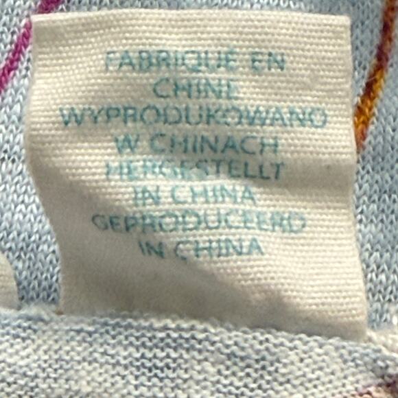 Cynthia Rowley Blue White Floral Linen Sleeveless Top Womens XL Shirt - Picture 5 of 7